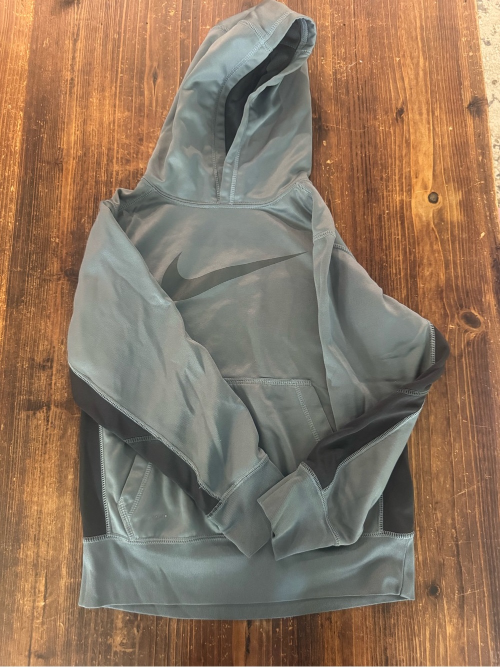 Nike Men's Slate Blue Pullover Hoodie with Black Accents